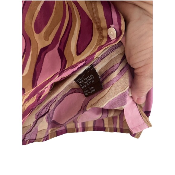 J. McLaughlin Lois Button Front Shirt SMALL Stretch Cotton Mod Retro Print - Picture 5 of 5